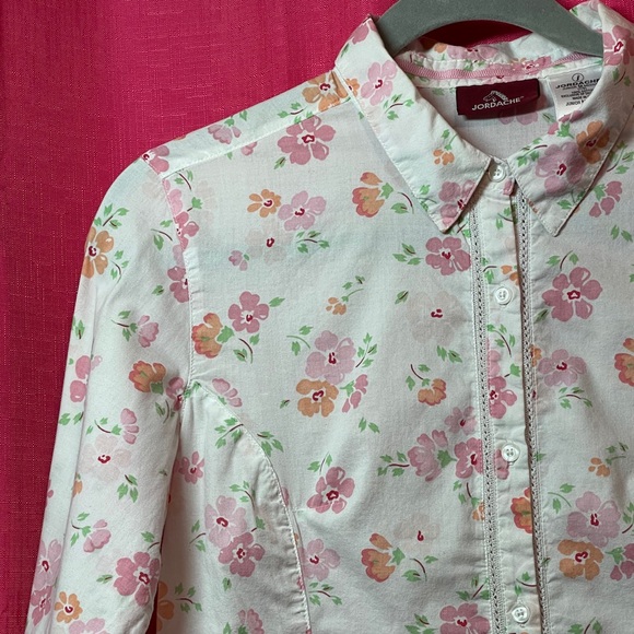 JORDACHE FLORAL BUTTON UP SIZE M - Picture 4 of 11
